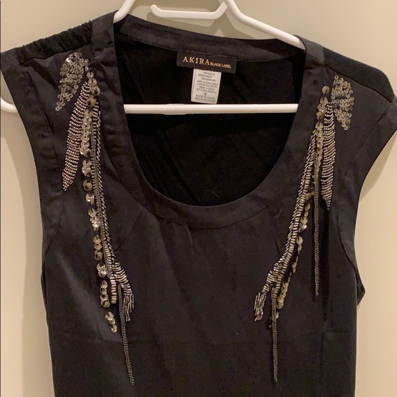 Silk-rayon tank with gun metal embellishments - Picture 2 of 4